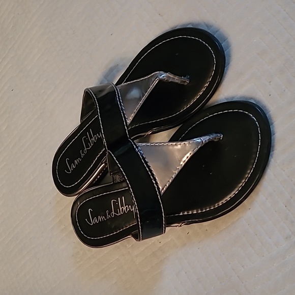 Sam & Libby Shoes - Sam & Libby Black and Silver Sandals, Size 6.5